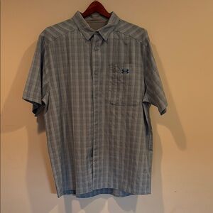 Under Armour Men's Blue Checkered Shirt, size 2XL Big and Tall